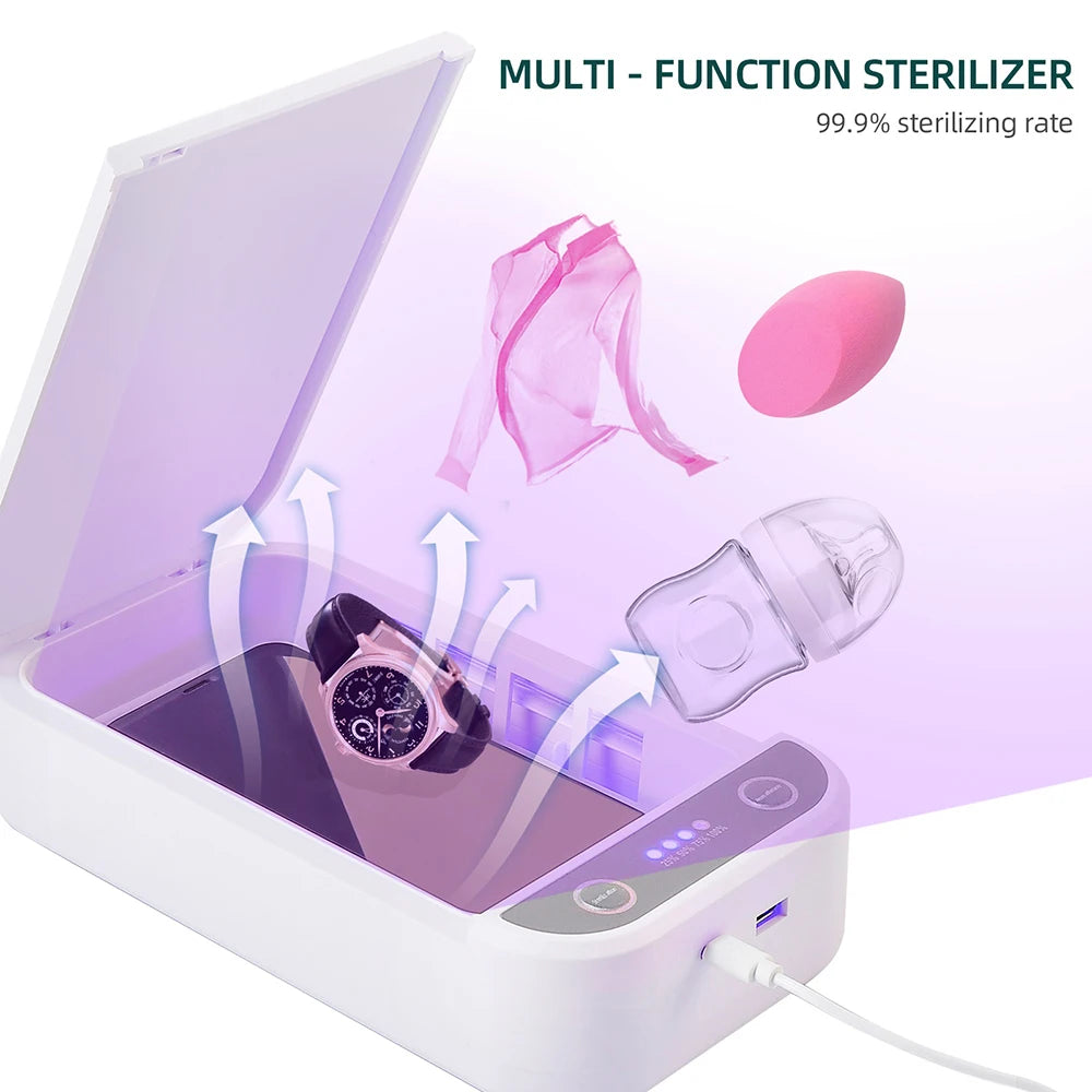 Electric UV Sterilizer Aromatherapy Box Multifunctional Mobile Phone Wireless Charger Disinfection Anti Bacteria Machine