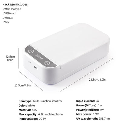 Electric UV Sterilizer Aromatherapy Box Multifunctional Mobile Phone Wireless Charger Disinfection Anti Bacteria Machine
