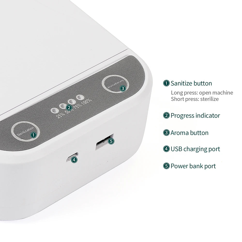 Electric UV Sterilizer Aromatherapy Box Multifunctional Mobile Phone Wireless Charger Disinfection Anti Bacteria Machine