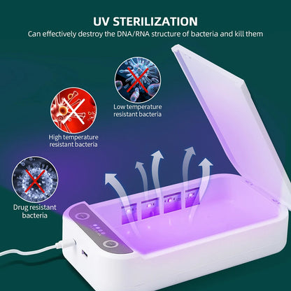 Electric UV Sterilizer Aromatherapy Box Multifunctional Mobile Phone Wireless Charger Disinfection Anti Bacteria Machine