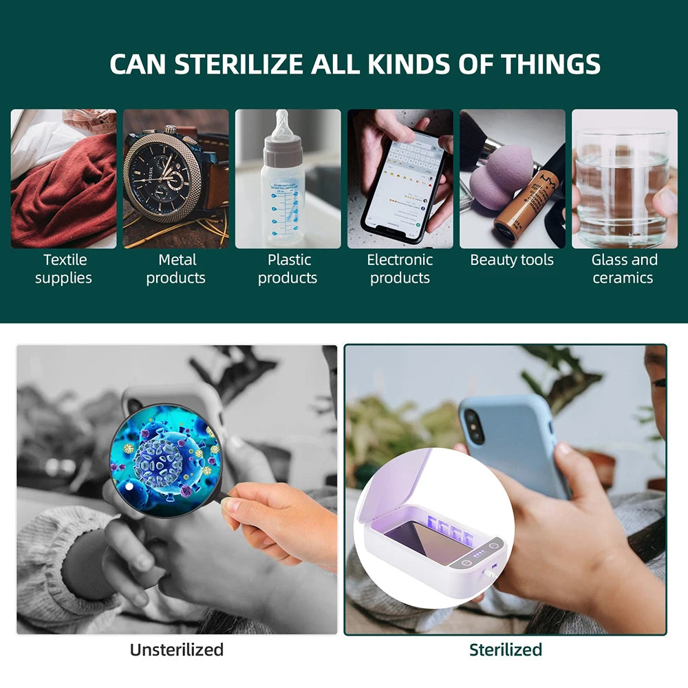 Electric UV Sterilizer Aromatherapy Box Multifunctional Mobile Phone Wireless Charger Disinfection Anti Bacteria Machine