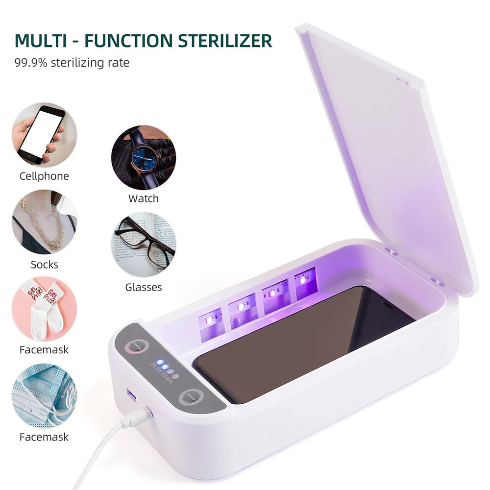 Electric UV Sterilizer Aromatherapy Box Multifunctional Mobile Phone Wireless Charger Disinfection Anti Bacteria Machine